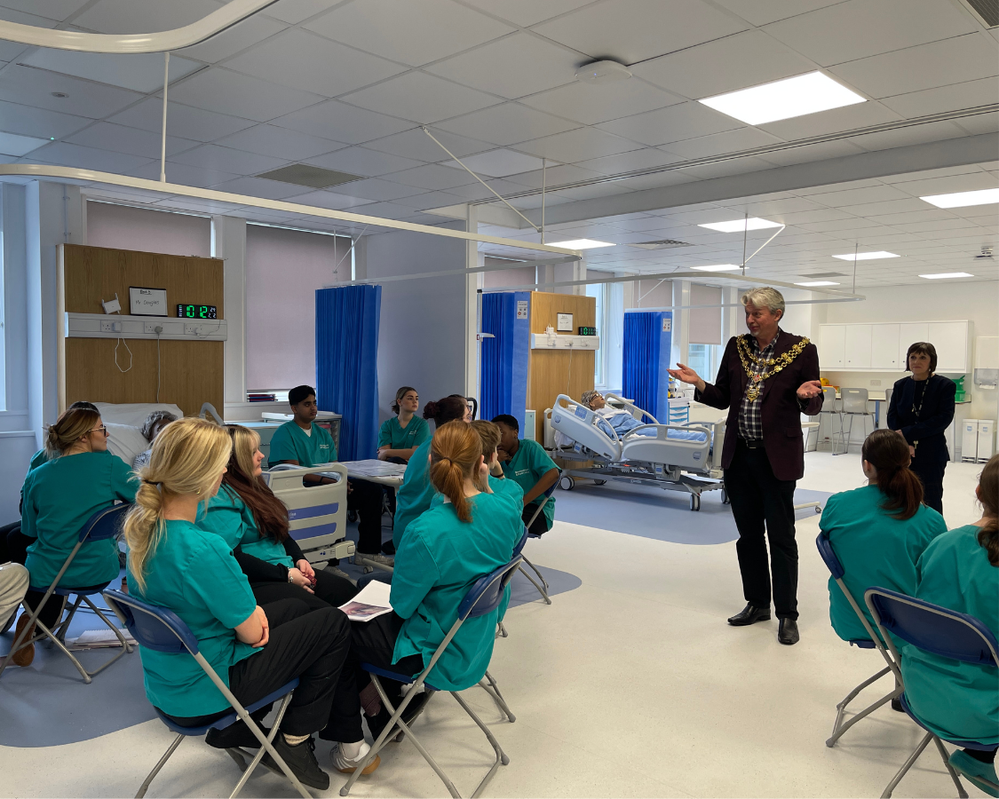 Mayor of Poole Speaks to T Level Health Students