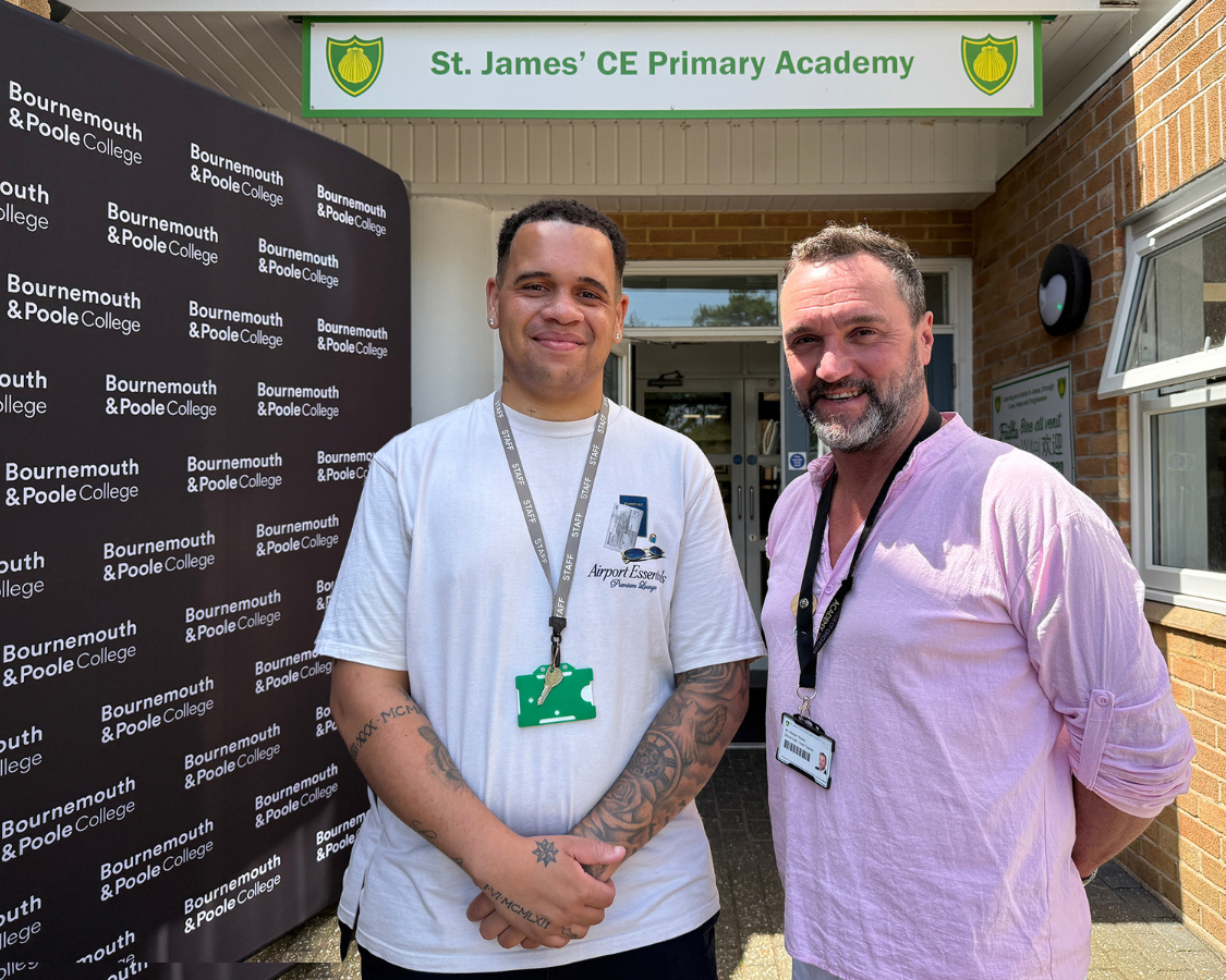 Nonge and Mr Brown (Headteacher of St James' Primary)