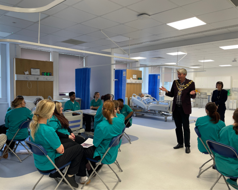 Mayor of Poole Speaks to T Level Health Students